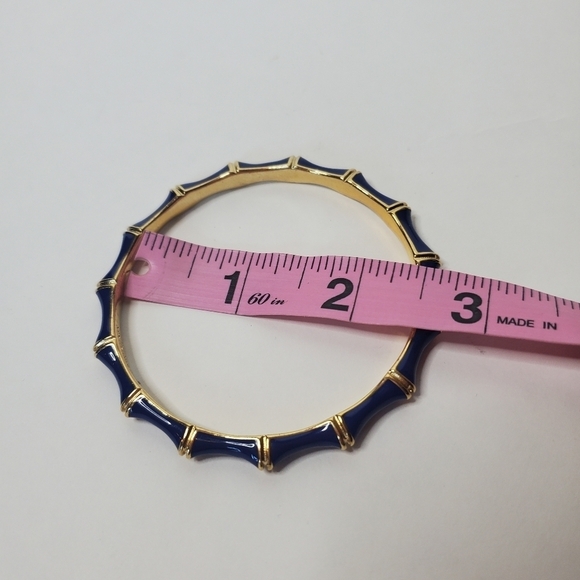 Stella & Dot Women's Bamboo Blue Enamel Bracelet - Picture 3 of 4